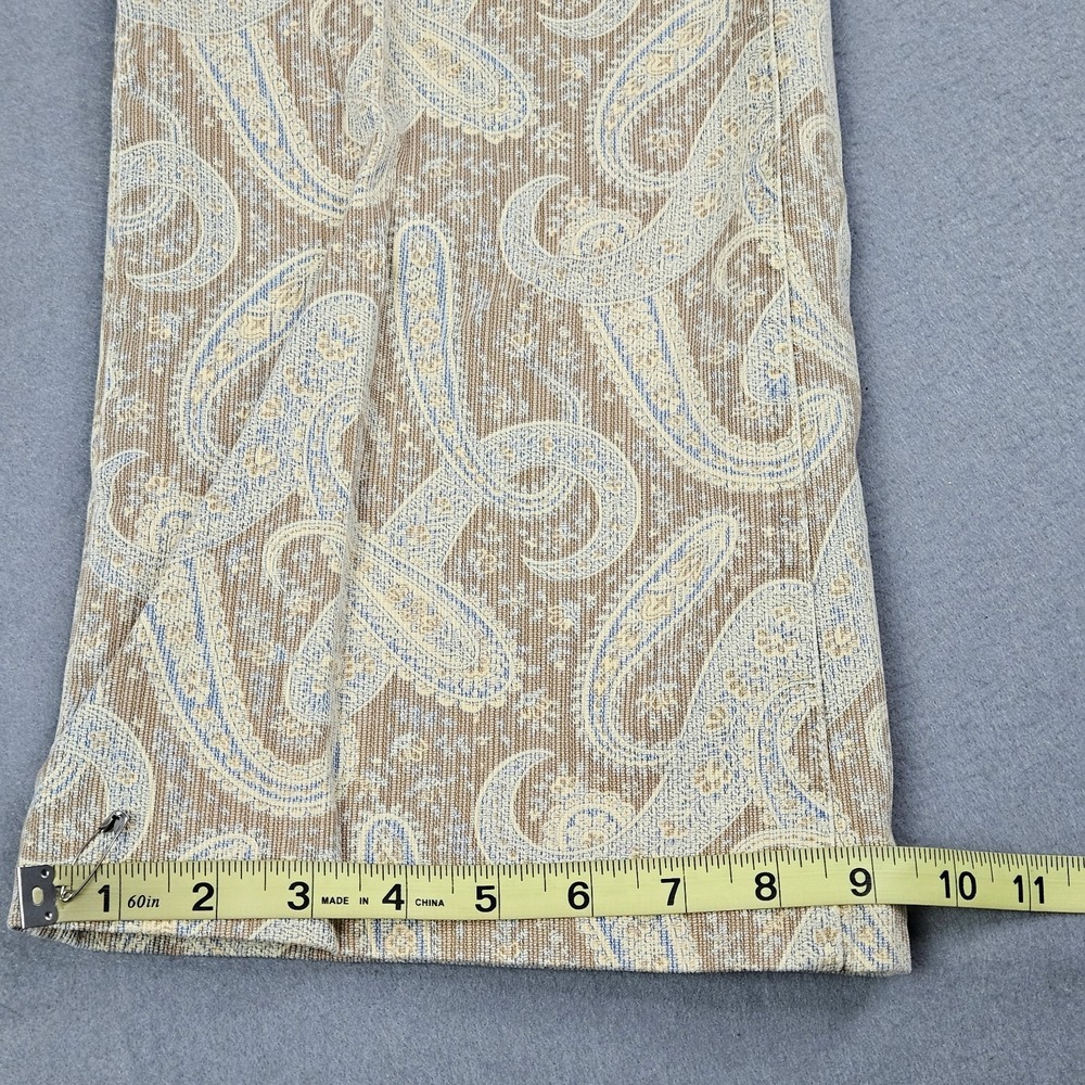 Tommy Hilfiger Womens Size 12 Paisley Jeans Cotton Tan Blue VTG *Hemmed - Picture 9 of 12